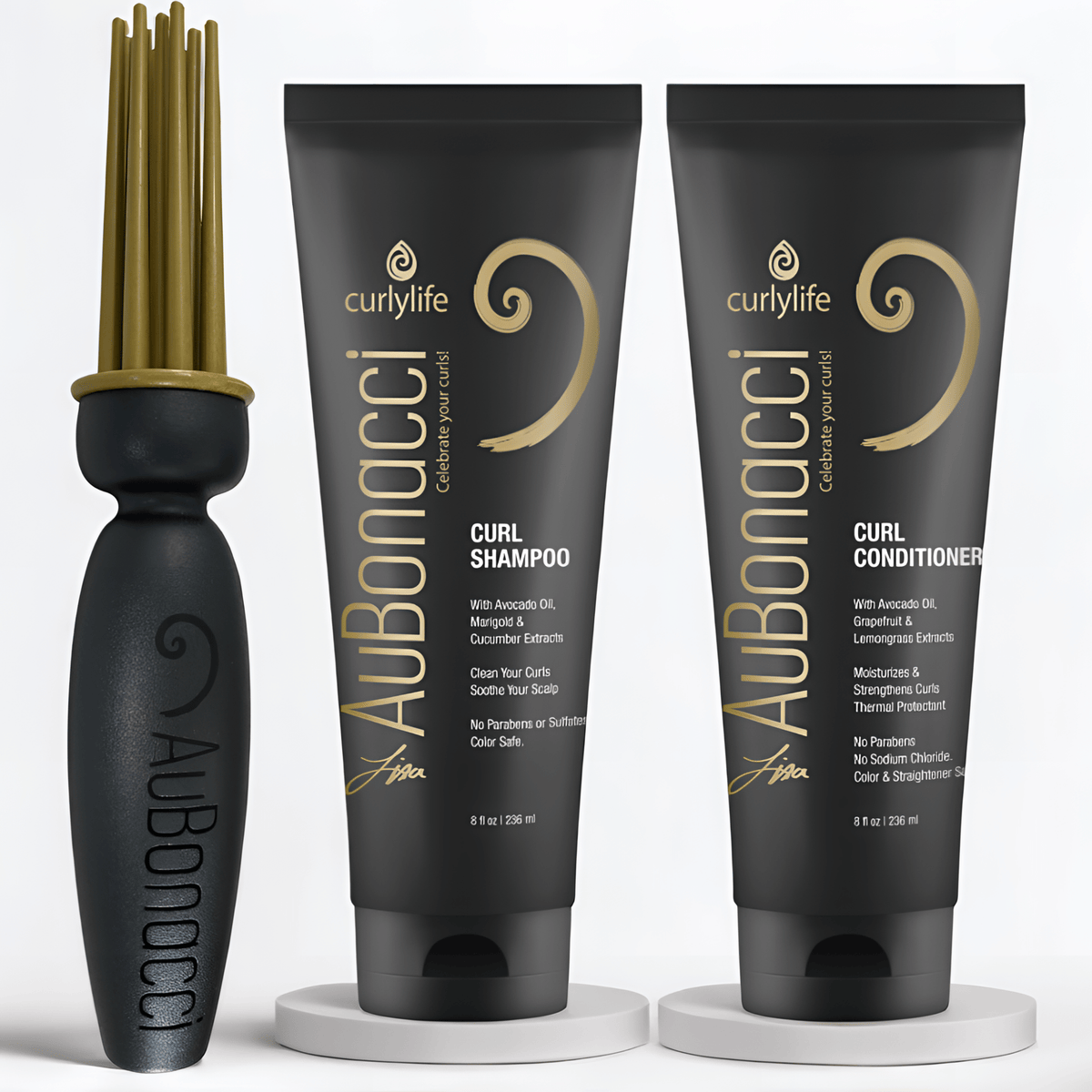 Black AuBonacci Styler plus Curl Care Kit - Curly Life Company
