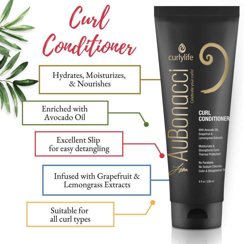 AuBonacci Curl Conditioner 8oz - Moisturizes & Strengthens Curls - curlylife